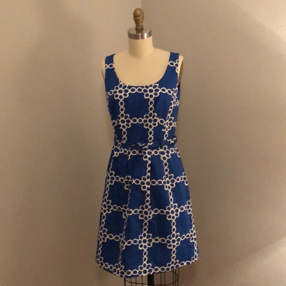Boden Dresses & Skirts - Boden Blue & White Preppy Belted A-line Dress